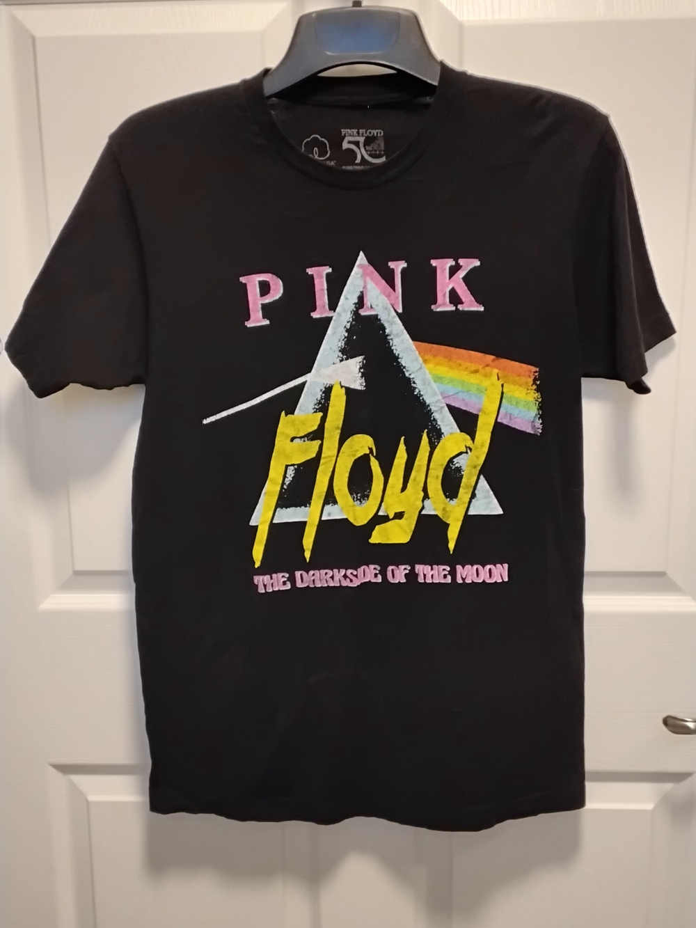 Pink Floyd Black Band Logo Tee with White Print